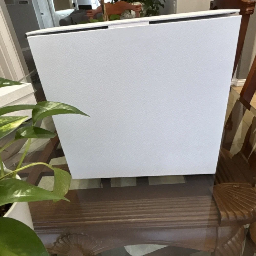 Authentic Dior Empty Gift Box w/ Original Tissue Paper White Gold Logo 12x11